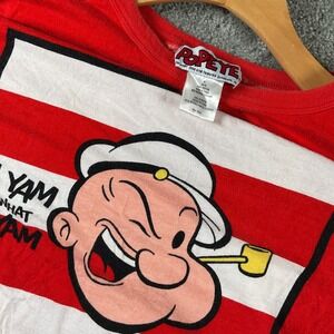 Popeye I Yam What I Yam Graphic T Shirt Red Mens Size Medium Cotton 2005